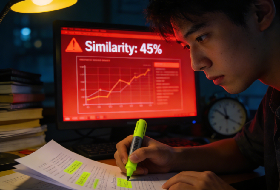 Turnitin 飘红怎么办？留学生 DDL 前快速安全降重的实操步骤